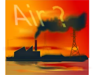 Polusi udara vektor ilustrasi