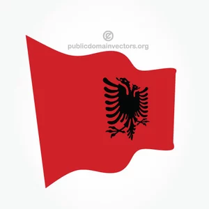 Vector bandera albanesa ondulado