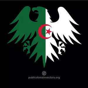 Aigle héraldique avec le drapeau de l'Algérie