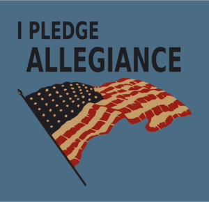 Pledge allegiance with US flag