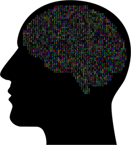 Alphabet brain man silhouette