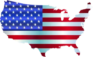 America's flag and map