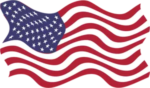 Amerikaanse vlag in een wind