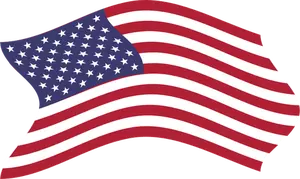 Amerikaanse vlag op een winderige dag