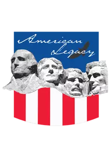 American legacy with Mt. Rushmore vector drawing