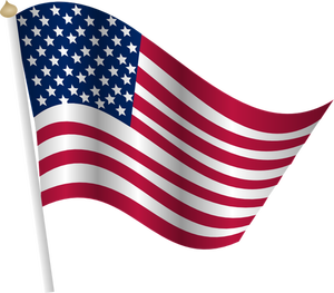 Yhdysvaltain lippu heiluu