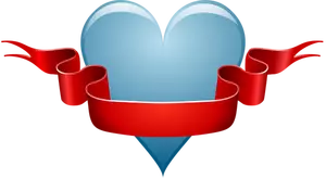 Vector illustration of heart and ribbon