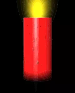 Vector clip art of red lighted candle