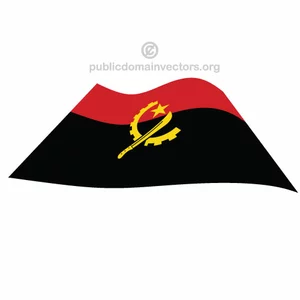 Angola bayrağı vektör sallayarak