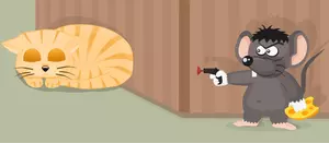 Векторное изображение мыши с ружьем