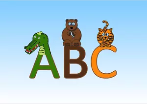 Ilustração em vetor alfabeto animal
