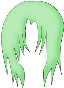Illustrazione vettoriale di capelli verdi per la figura del bambino