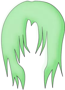 Ilustración vectorial de pelo verde para la figura del niño