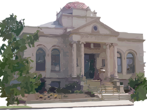 Carnegie Library building in Galion vector graphics