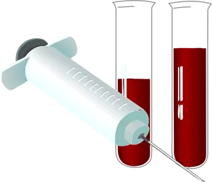 Vector image of syringe and tubes