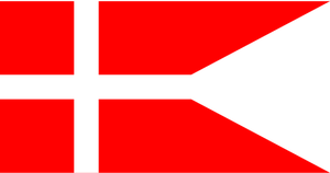 Národní vlajka Dánsko ve své podobě rozdělení vektorové grafiky