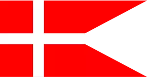 Nationale vlag van Denemarken in zijn gesplitst formulier vectorafbeeldingen