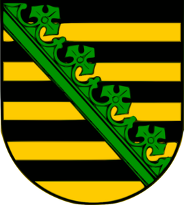 Grafika wektorowa herbu w niemieckim kraju związkowym Saksonia