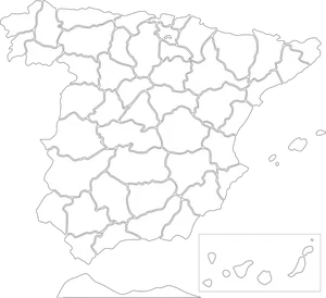 Províncias de desenho vetorial de Espanha