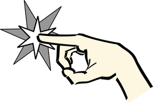 Finger pointing to a star