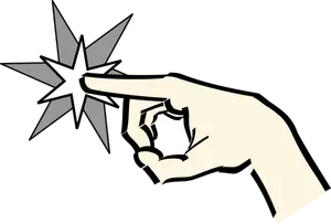 Finger pointing to a star