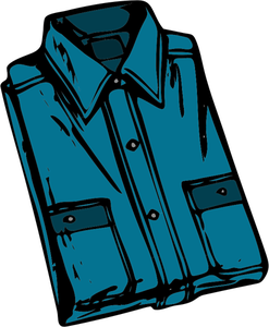 Immagine vettoriale blu camicia piegata