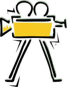 Old filming camera vector drawing