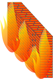 Fotorealistické firewall pro počítačové sítě vektorový obrázek