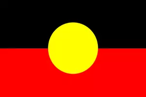 De Australische Aboriginal vlag vector afbeelding