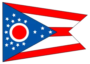 Bandiera dell'illustrazione vettoriale dello stato dell'Ohio