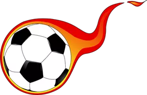 Grafica vectoriala de flăcări mingea de fotbal