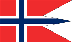 Bandiera di stato e di guerra norvegese vettoriale immagine