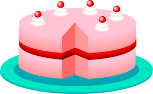 Immagine vettoriale torta rosa