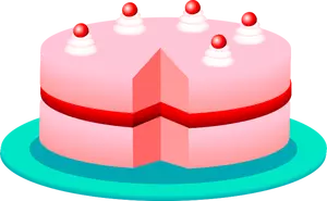 Rosa tårta vektorbild