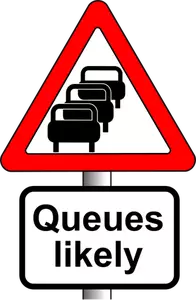 Queues likely vector road sign