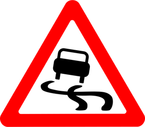 Slippery road vector roadsign