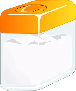 Sokerilaatikko oranssilla kannella vektorikuva