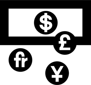 Grafika wektorowa AIGA waluta wymiana znak