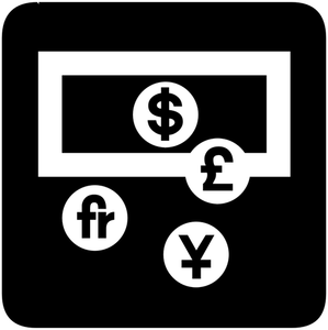 AIGA currency exchange inverted sign vector clip art