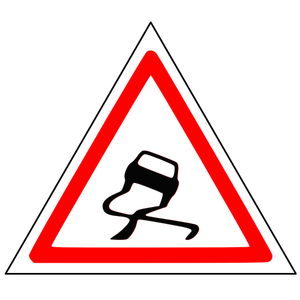 Slippery road traffic sign vector image