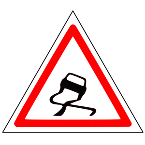 Slippery road traffic sign vector image