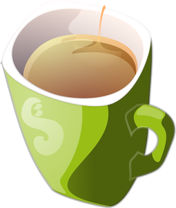 Vector clip art of green mug of tea