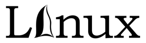 Linux zasilany obraz wektor logo