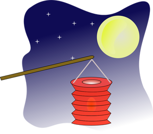 Lampion na moonlight vektorové grafiky