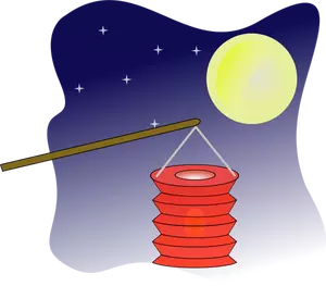 Chiński latarnia na grafikę wektorową księżyca