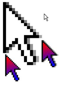 Trei indicatori de mouse animați de culoare vector imagine