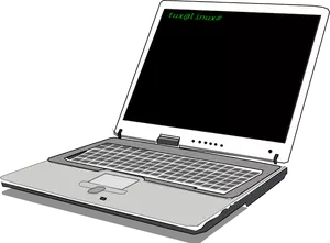Linux laptop vector afbeelding
