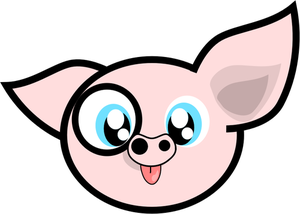 Vector illustration of pig with a monocle in its right eye