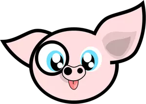 Vektor ilustrasi babi dengan monocle di mata yang tepat