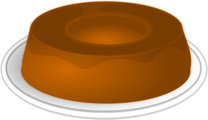 Budinca caramel pe o farfurie vector imagine